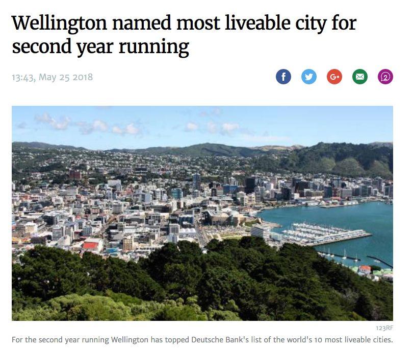 这个新西兰城市再次荣登德意志银行评选的世界宜居城市榜首！